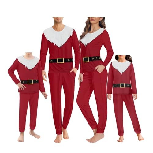 DISNIMO Santa Claus Costum Mens Pajama Sets Men’s Soft Loungewear Long Sleeve O-Neck Tops Pants Bottoms Pijama Mujer Comfy Soft PJ Fashion Sleepwear Lightweight Sleep Lounge Night Wear 6XL