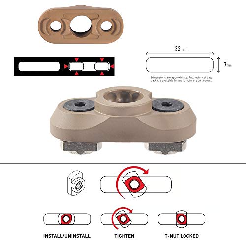 Jialitte Swivels Stud Mount Base Adapter For Mlok Rail System (Sand) #TOP1