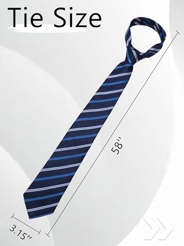 Image of Luckyvestir Striped Ties for Men Classic 3.15 inch Men's Tie Formal Neckties for Business Graduation Dinner Wedding