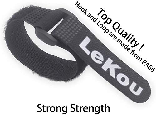Lekou Cable Straps, 20 Pack(8" 12" 18") Fastening Straps Cable Ties Reusable, Hook And Loop Strap For Cable Wire Cord Management #TOP6