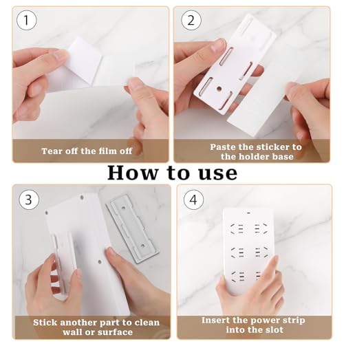 Mozeat Lens 588277_1_6PUVXKTB 6 Pcs Adhesive Punch Free Socket Holder, Wall Mount Power Strip Holder Surge Protector Power Strip Space-Saving And Easy To Install Cable Management Office Essentials thumb #2