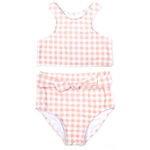 Image of SwimZip Girls' Halter Top and Bikini Bottom 2 Piece Set UPF 50+ Sun Protection
