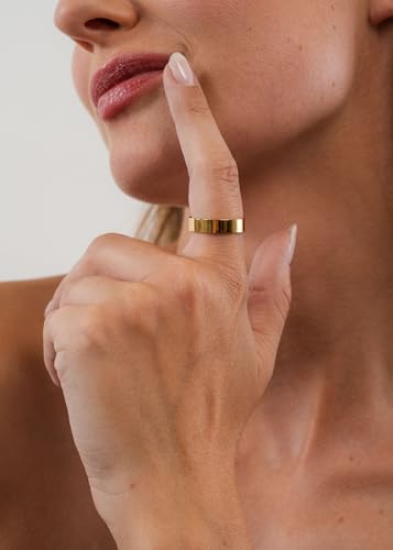 Purelei Pono Ring – Verstellbarer, Minimalistischer Statement-Ring aus Edelstahl, Wasserfest, 14K Vergoldung, 18K Rosé, Silberfarben… – Ansicht 5