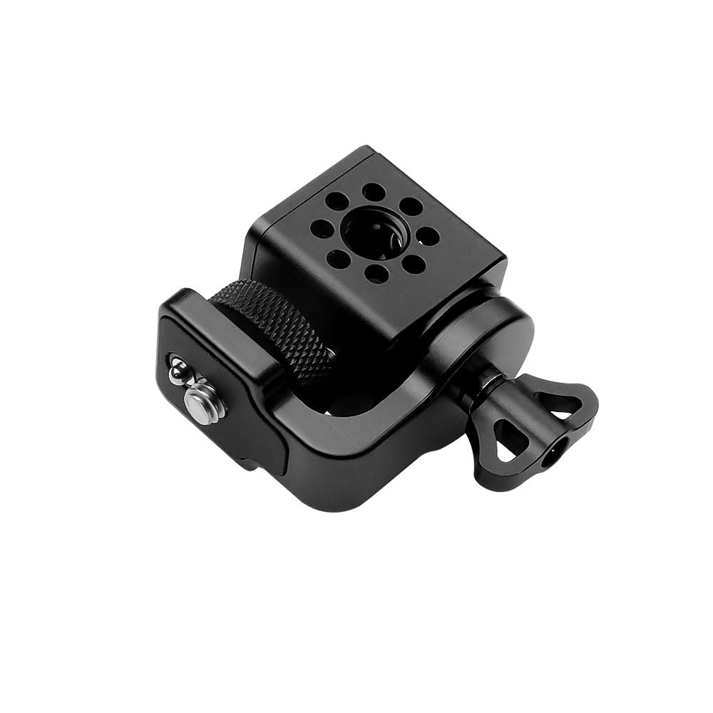 Alvins Verstellbare Halterung mit 3/8 Zoll 1/4 Zoll Schraube 360 Grad drehbar neigbar Panorama-Halterung für Kamera Monitor Gimbal Stativ Kamera Monitor Halterung Schwarz
