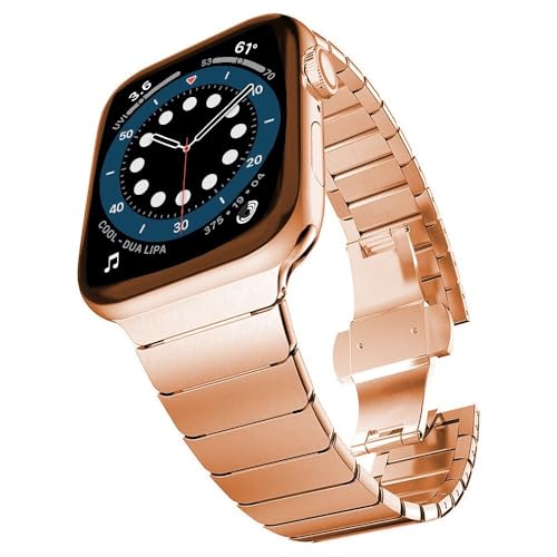Bracelet luxe or rose pour iWatch 49mm boîtier métal chic
