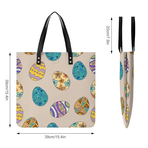 Sac à main grande capacité œufs colorés cabas épaule 39x39cm