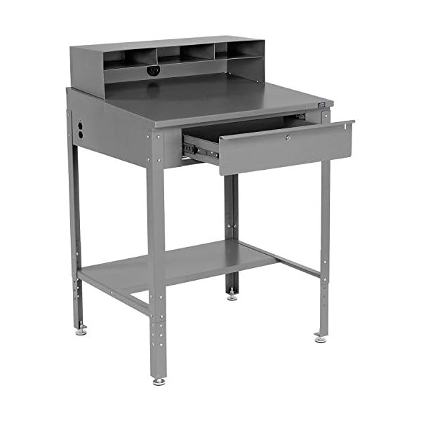 Global-Industrial-Shop-Desk-34-12W-x-30-D-x-38-to-42-12H-with-Pigeonhole-Compartments-Gray Global-Industrial-Shop-Desk-34-12W-x-30-D-x-38-to-42-12H-with-Pigeonhole-Compartments-Gray