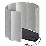 LeKaufen faltbarer Windschutz Campingkocher Gaskocher mit 8 Lamellen, Aluminiumlegierung, tragbare Windschutzscheibe Windscreen Windblockade für Outdoor Grill Camping Picknick BBQ, mit Tragetasche