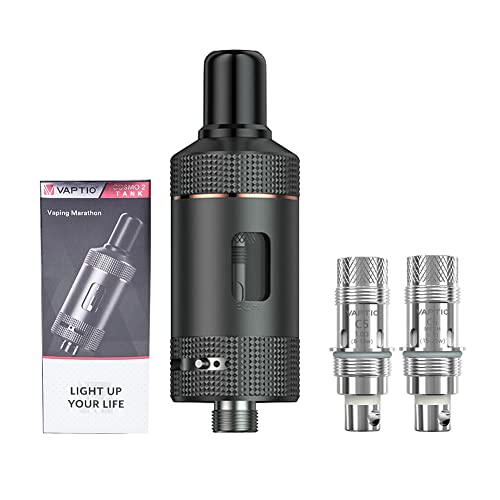 VAPTIO Cosmo 2 Tanque de Sub ohmios de Capacidad de 2,0ml con Bobina Cosmo de 2 piezas, sin líquido sin nicotina (gris)