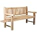 Produktbild Massive 3er Teakholz Bank Teakbank 150 cm breit Stabil 3-Sitzer Holzbank