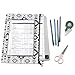 2 Packs 3 Ring Binder Pocket A4 Size Binder Pouches Clear PVC Loose Leaf Folder Sleeves Storage Bags for Files Vintage Black White Ethnic Tribal Oriental Geometric Design