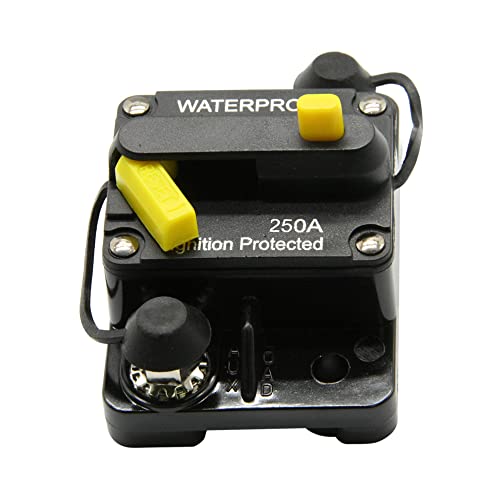 250Amp Audio Circuit Breaker Surface-Mount Circuit Breakers With Manual Reset, 12V- 48V Dc, Waterproof (250A) #TOP15