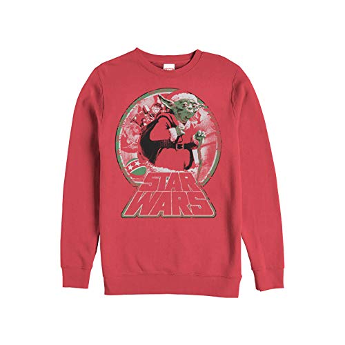 Star Wars Yoda Carrying Presents Red Ugly Christmas Sweatshirt (Adult XX-Large)