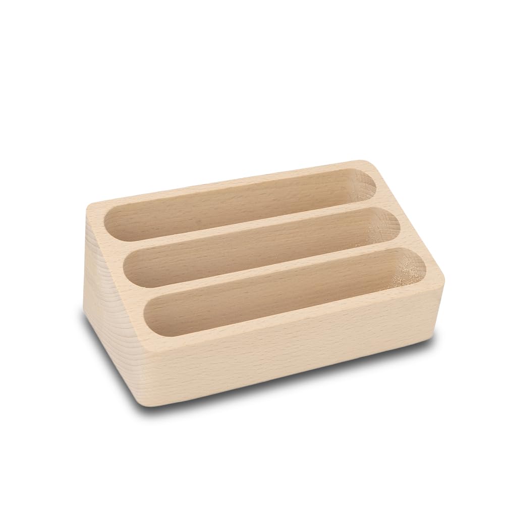 Soporte para tarjetas de visita con alta estabilidad y tres niveles organizadores