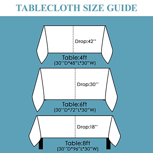 Vidafete 10 Pack 90*132Inch Rectangle Tablecloth Polyester Table Cloth，Stain Resistant And Wrinkle Polyester Dining Table Cover For Kitchen Dinning Party Wedding Rectangular Tabletop Decoration(White) #TOP1