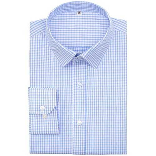 Mens Grade 4 Wrinkle-Resistant Plaid Button-Down Cotton Long Sleeve Regular Fit Gingham Dress Shirts 4X-Large 970_03_blue Plaid