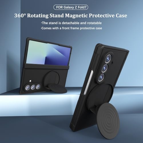 Coque Samsung Z Fold 7 anti-choc noire protégeant l'écran avec support - 4