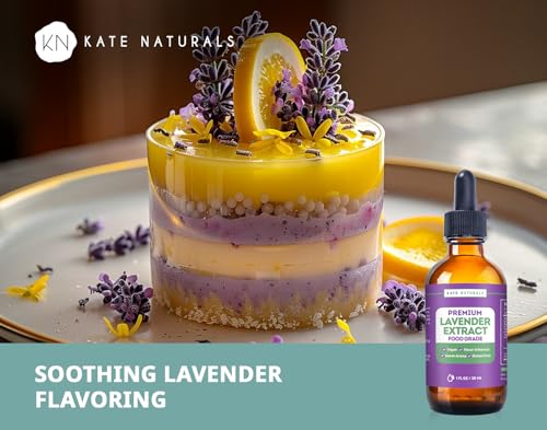 Kate Naturals Lavender Extract for Baking, Drinks, Coffee, Lattes. Food Grade Lavender Oil for Flavoring & Cooking (1oz, Sugar Free) - Thumbnail 5