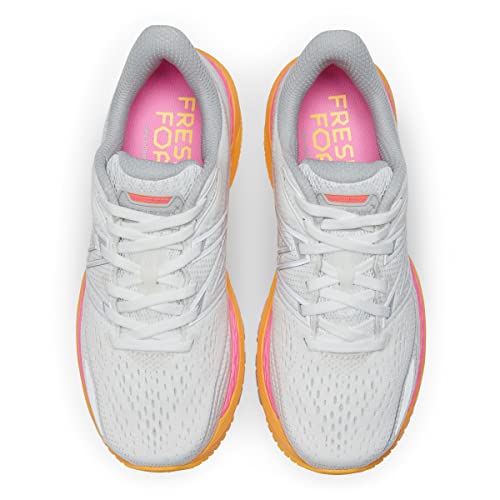 New Balance New Balance Women's Fresh Foam X 860 V12 Running Shoe, White/Vibrant Orange/Vibrant Pink, 5.5 W