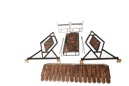Image of Store Iron 2 Seater Swing Jhula for Adult Indoor Metal Swing for Adult for Home & Garden Porch Balcony Weight Capacity 300Kgs+, 194 Cm, Brown