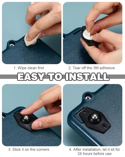 TPZORJX 8 Piezas Juego Ruedas para Muebles Pesados Acero Inoxidable,Mini ruedas autoadhesivas,Rueda giratoria de 360°,Ruedas Pequeñas para Muebles para Electrodomésticos,Mesas y Sillas,Equipaje - imagen 4