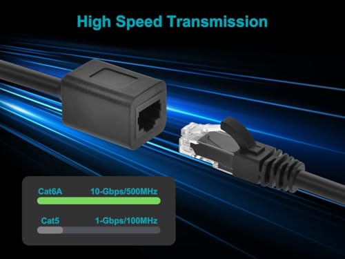 Cable Extensor Ethernet Monoprice Cat6A 0.3 m Negro miniatura 4