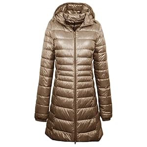 Générique Doudoune légère à Capuche pour Femmes Doudoune Pliable mi-Longue à la Mode Manteau zippé d’hiver Chaud de Grande Taille
