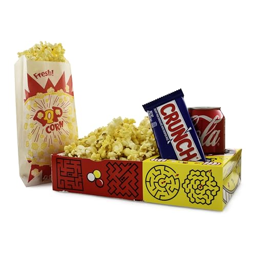 SNAPPY Movie Night Kit 18 Pcs - Popcorn Bags & Snack Trays
