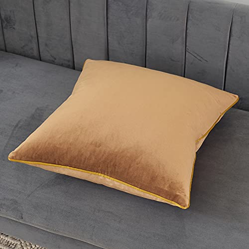 Avigers 16 X 16 Inches Brown Solid Cushion Case Luxury Modern Square Throw Pillow Cover Decorative Pillow For Couch Living Room Bedroom Car 40 X 40Cm #TOP1