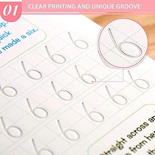 4pcs Magic Practice Copybook for Kids - The Print Handwiriting Workbook-Reusable Writing Practice Book (Alphabet Book with Pen) (4)