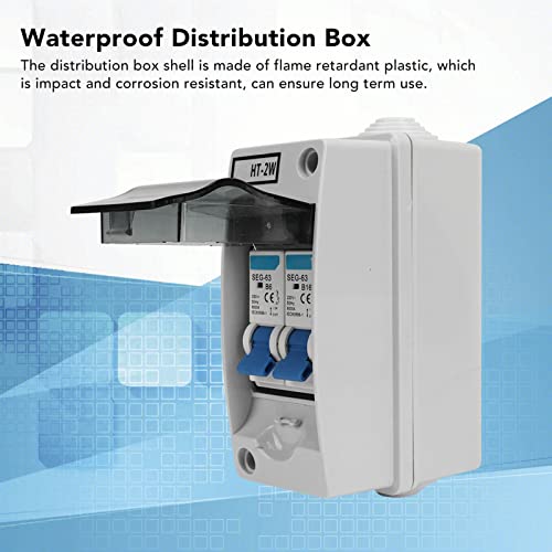 230V 6A 16A 2P MCB Leitungsschutzschalter mit Wasserdichtem Stromverteilerkasten DC-Trennschalter Leistungsschalter für Innen und Außenbereich