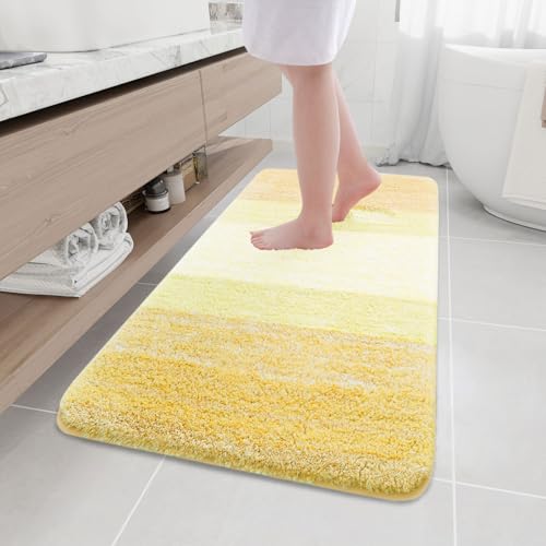 Arotive Microfiber Bathroom Rugs, Shaggy Soft Absorbent Bath Rug, 47x24