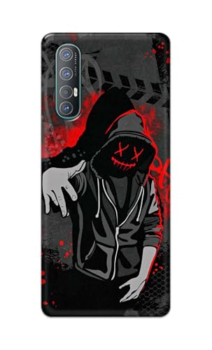 Image of Printed Hard Back Cover for Oppo Reno3 Pro (6.4 inch) Back Cover (Hoodie Rapper) -190724(EA)