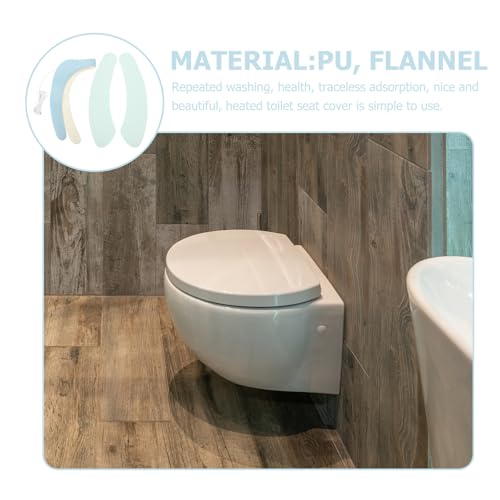 Almohadilla para asiento de inodoro con calefacción inteligente de PU y franela para el invierno 8