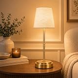 Rechargeable Cordless Table Lamp, Battery Operated Bedside Lamp, Gold