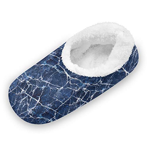 TropicalLife LUCKYEAH Zapatillas de casa con textura de mármol para mujeres y hombres, zapatillas de pies peludos, cómodas y cálidas de espuma viscoelástica para interiores y exteriores, par
