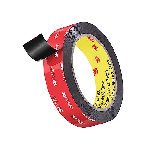 SJBAUTYO 3M Nastro Biadesivo Extra Forte VHB 5952, Nero Biadesivo Adesivo, Resistenza All'acqua e Alle Alte Temperature, per Auto, Casa e Ufficio (15mm x 3m)