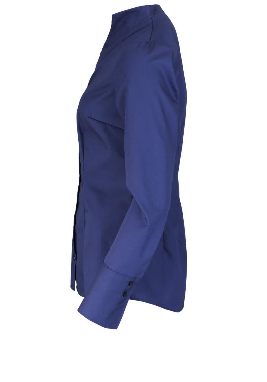 Seidensticker Damska bluzka - bluzka miejska - nie wymaga prasowania - bluzka z kołnierzem kielichowym - krój slim fit - długi rękaw - 100% bawełna, granatowy, 38