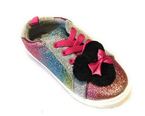 Girls Disney Junior Minnie Mouse Rainbow Blue Pink Purple Glitter Sneaker Shoes