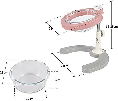 Djustable Lifting Bowl for Pets 10° Tiltable Debug Cat and Dog Pet Bowl Non-Slip (Green)