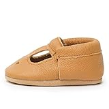 BirdRock Baby Mary Jane Moccasins - Genuine Leather Soft Sole Baby Girl Shoes for Newborns, Infants, Babies, and Toddlers (Gingersnap, US 5.5)