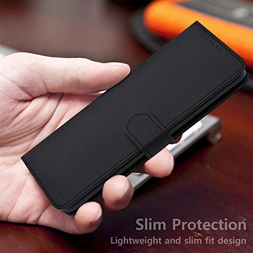 Qoosan For Iphone 13 Wallet Case, Slim Pu Leather Flip Phone Case With Folding Stand Card Holder, Black #TOP1