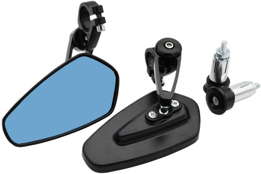Motorcycle CNC Rearview Mirror 7/8 Inch 22mm Handlebar Mirror Inverted Rear Mirror Compatible With X160 X260 Light S X(Blue)