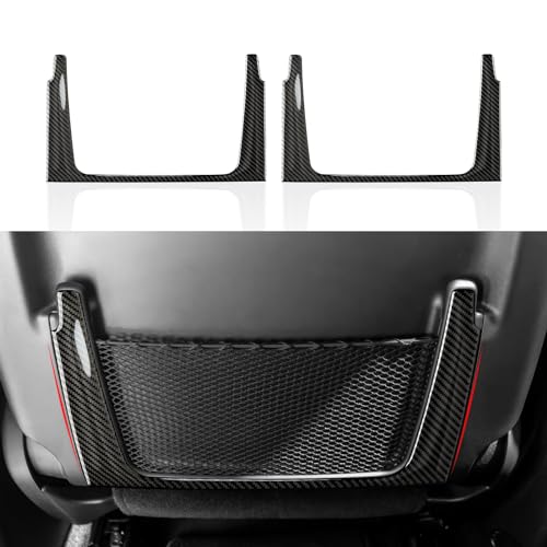 Image of Car Seat Back Storage Decor Frame Decals for 2011-2024 Dodge Durango / 2011-2021 Jeep Grand Cherokee WK2 Accessories Carbon Fiber Stickers