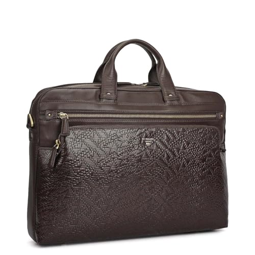 Image of Da Milano LeatherLaptop Bag for Men & Women | Laptop Messenger Bag | Fits Up To 16 inch Laptop | Ideal for Office Purpose (6285L-D)