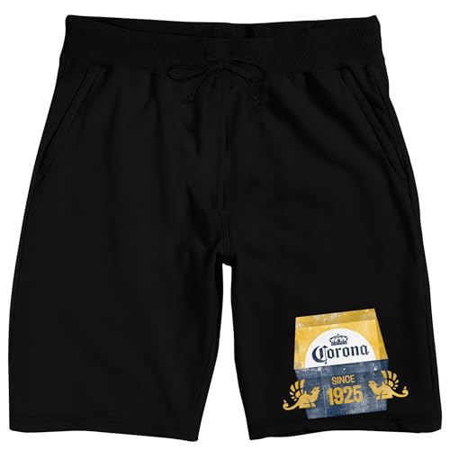 Corona Beer Label Adult Black Sleep Pajama Shorts