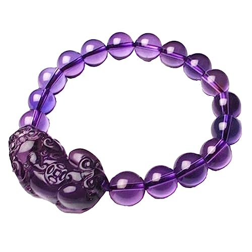 Bracelet en jade violet et améthyste d'Uruguay pour homme et femme