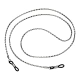 PATIKIL Eye Glasses Holders Around Neck, Black Hollow Chain Eyeglasses Strap Fashion Stylish Beaded Lanyard Glasses Chain for Women Sunglasses Old Lady Glass, 1 Pcs