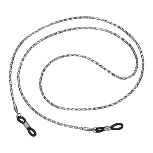 PATIKIL Eye Glasses Holders Around Neck, Black Hollow Chain Eyeglasses Strap Fashion Stylish Beaded Lanyard Glasses Chain for Women Sunglasses Old Lady Glass, 1 Pcs