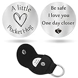 Sureio Pocket Hug Token Gift Long Distance Relationship Keepsake Inspirational Gift Keychain Christmas(Be Safe)
